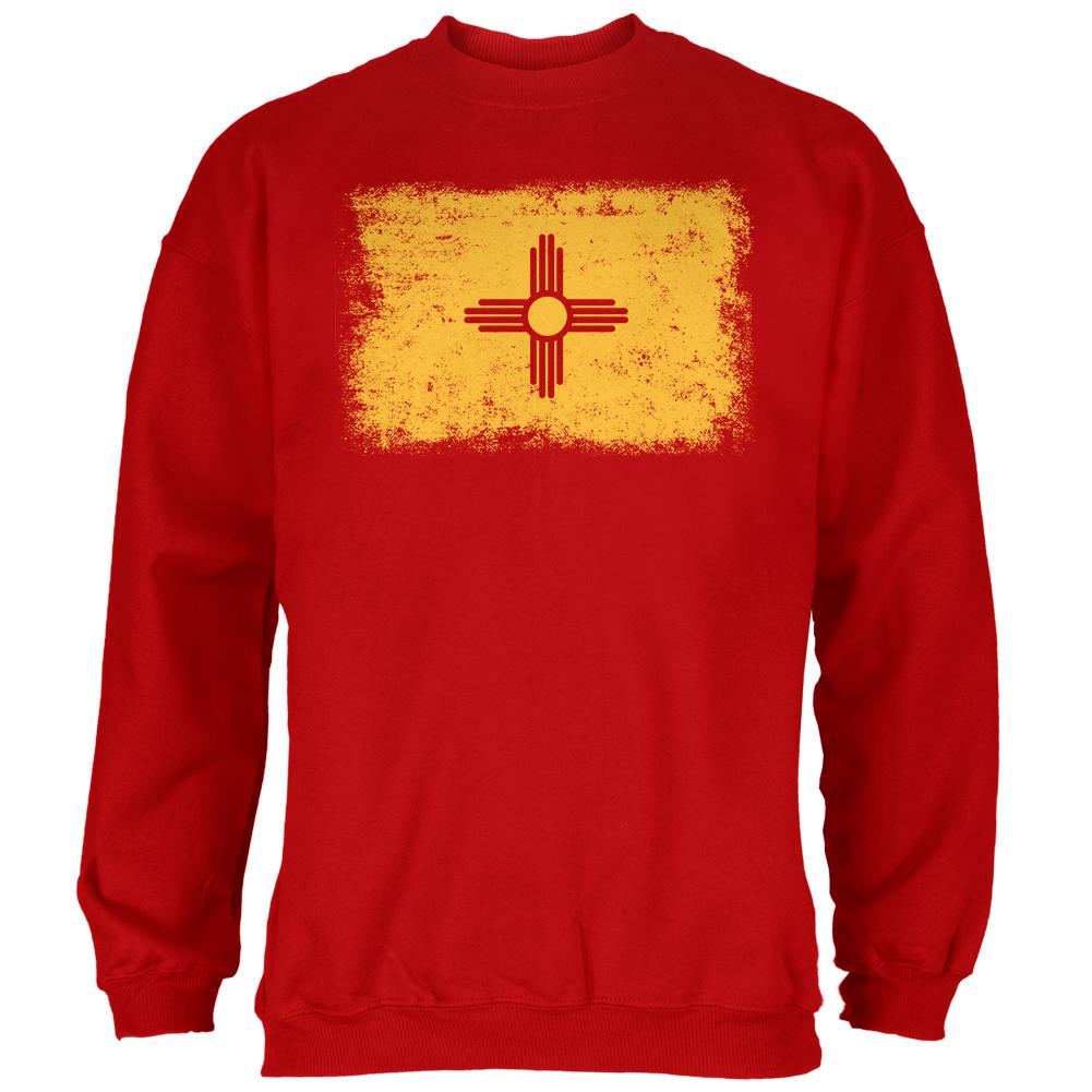 Born and Raised New Mexico State Flag Mens Sweatshirt Men's Sweatshirts Old Glory 2XL Red 