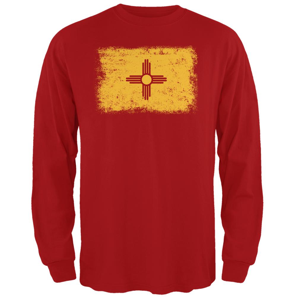 Born and Raised New Mexico State Flag Mens Long Sleeve T Shirt Men's Long Sleeves Old Glory 2XL Red 