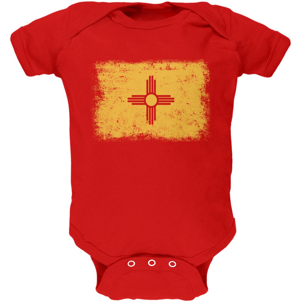 Born and Raised New Mexico State Flag Soft Baby One Piece Baby One Piece Old Glory 0-3M Red 