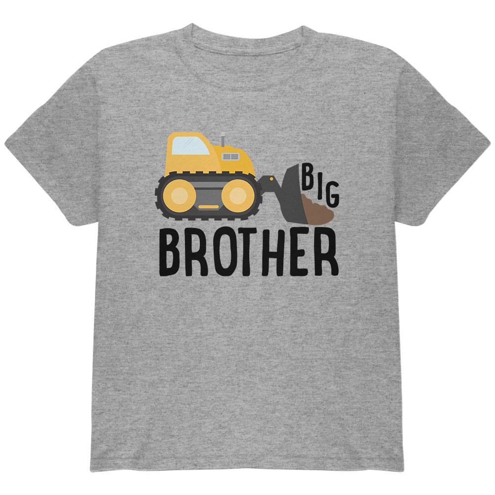 Big Brother Construction Truck Digger Youth T Shirt Youth T-Shirts Old Glory LG Heather 