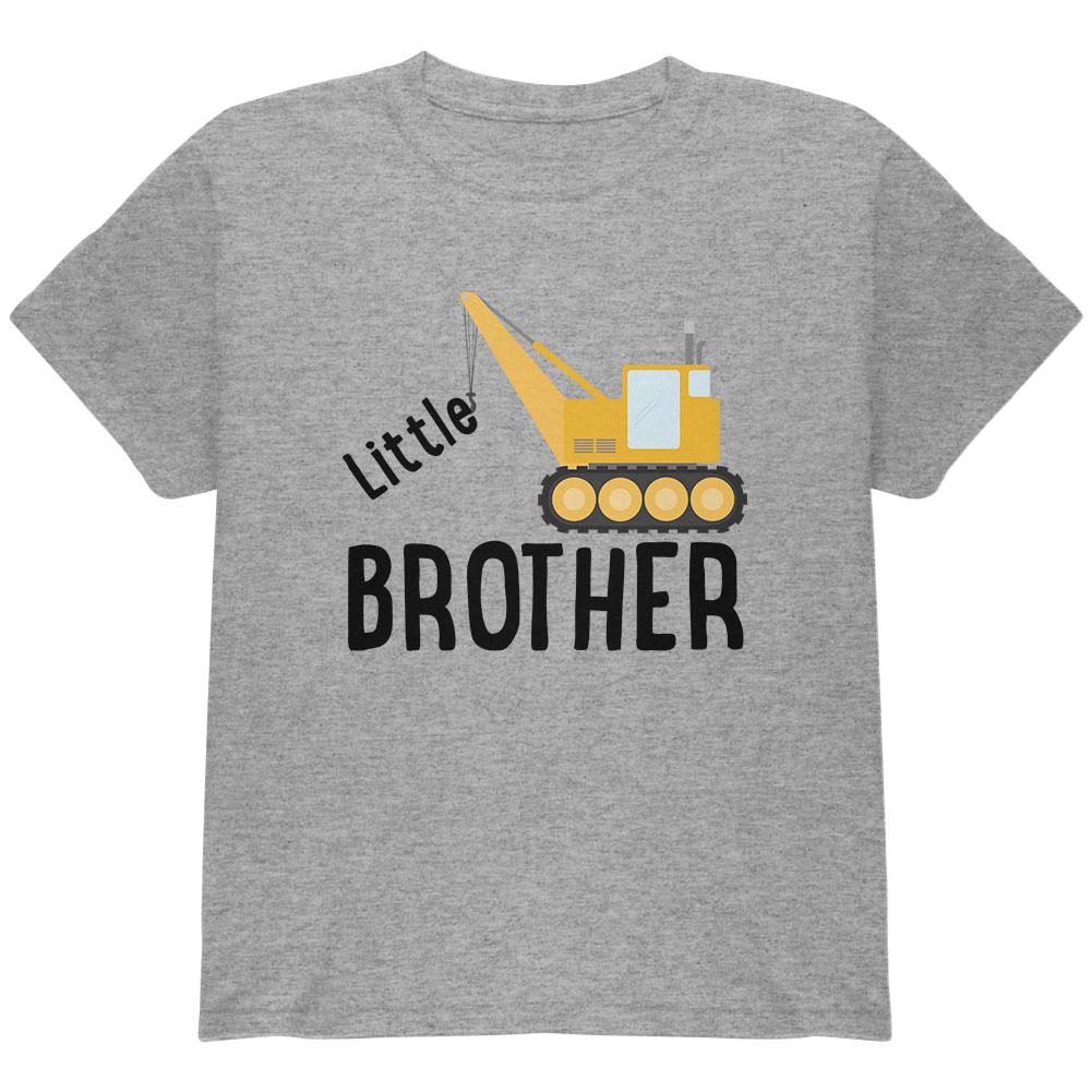 Little Brother Construction Truck Crane Youth T Shirt Youth T-Shirts Old Glory LG Heather 