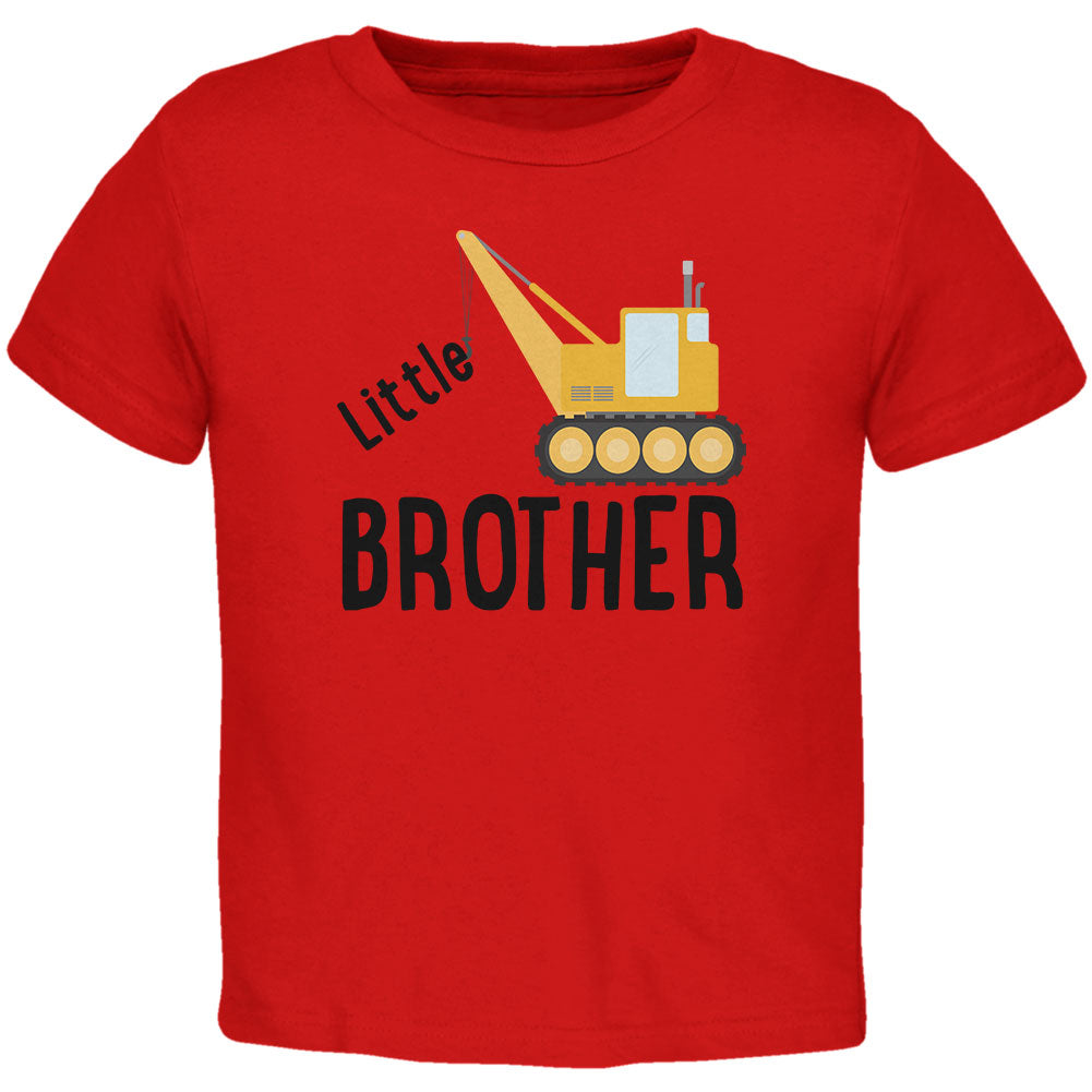 Little Brother Construction Truck Crane Toddler T Shirt Toddler T-Shirts Old Glory 5/6T Red 