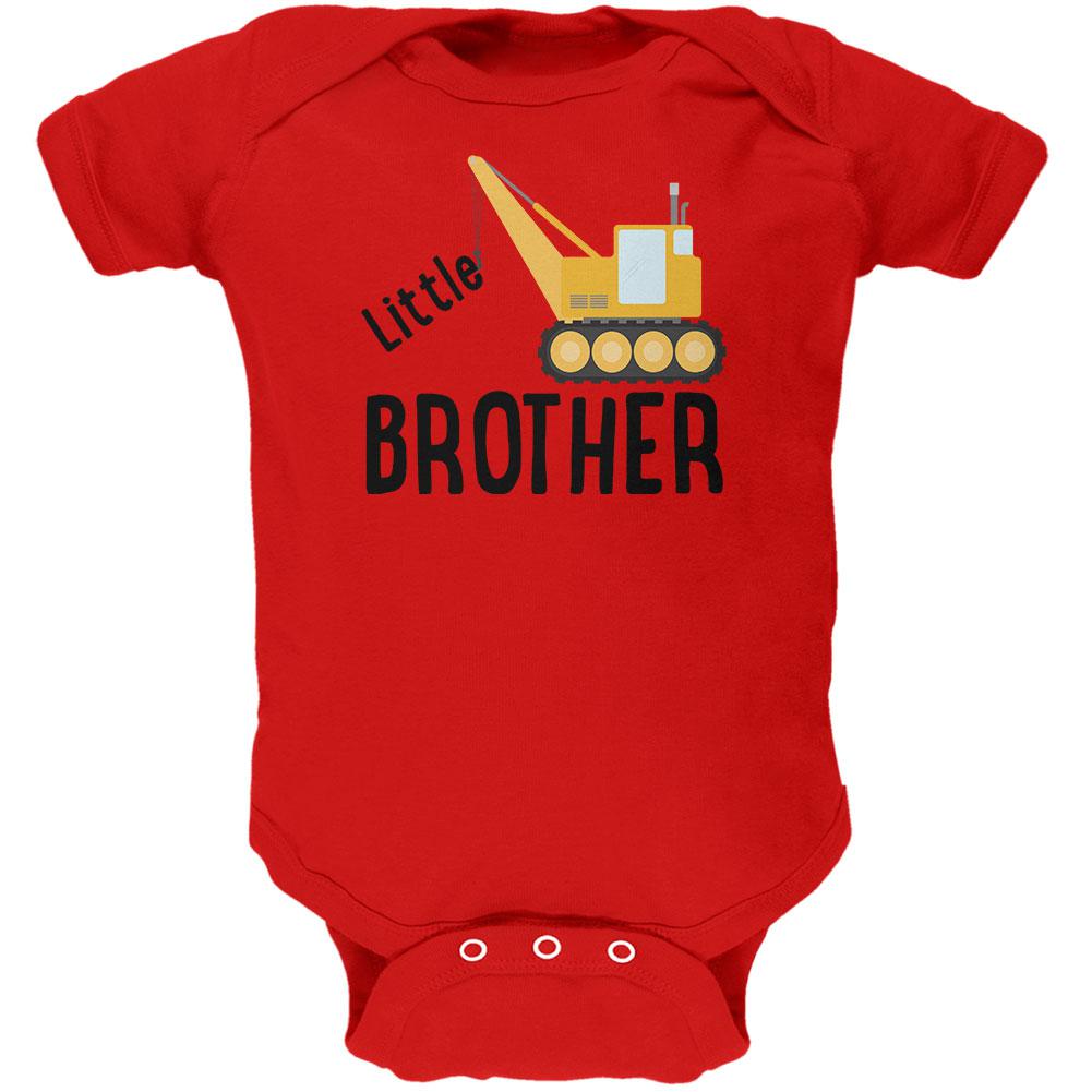 Little Brother Construction Truck Crane Soft Baby One Piece Baby One Piece Old Glory 0-3M Red 