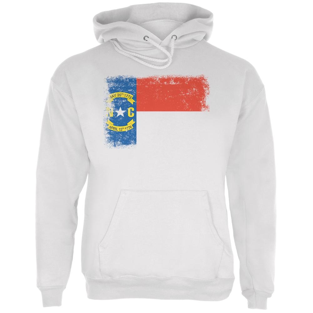 Born and Raised North Carolina State Flag Mens Hoodie Men's Hoodies Old Glory LG White 