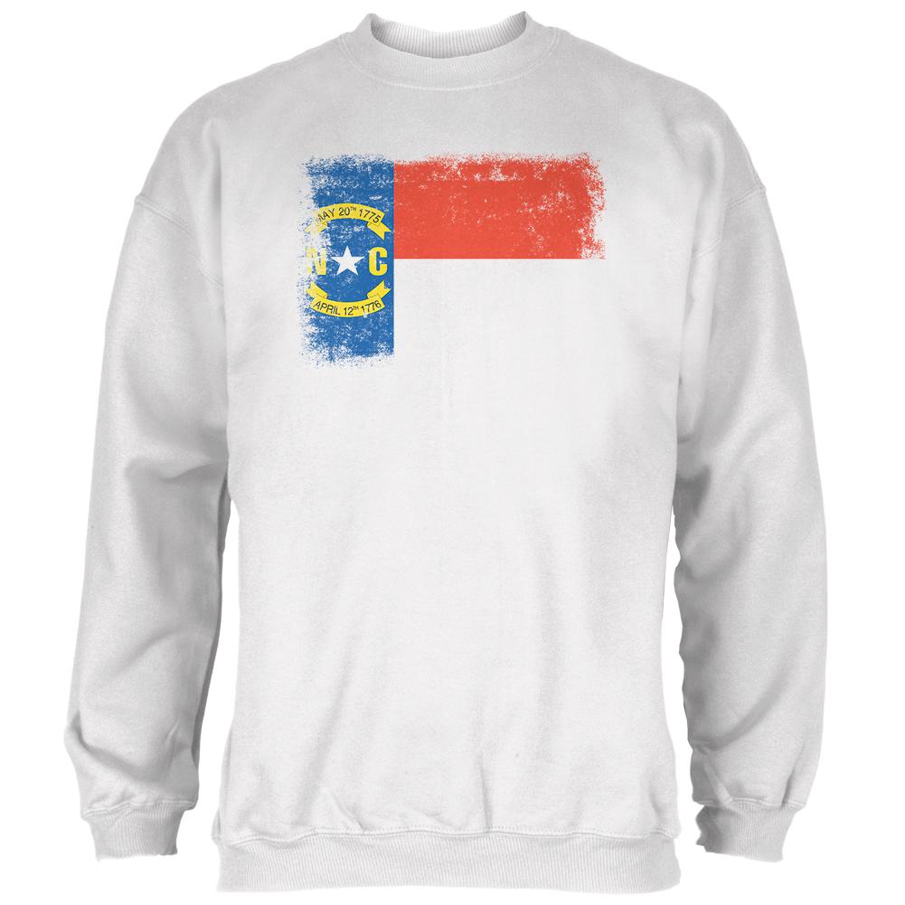 Born and Raised North Carolina State Flag Mens Sweatshirt Men's Sweatshirts Old Glory 2XL White 