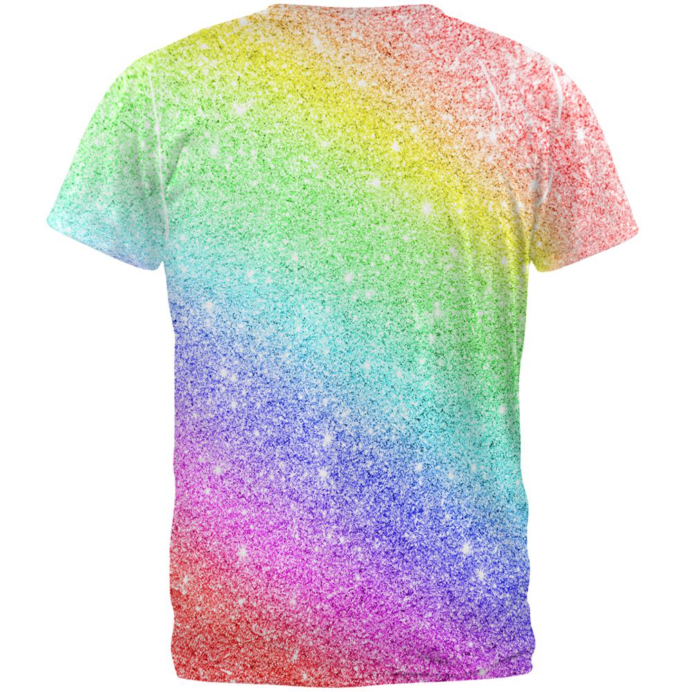 LGBTQ Pride Faux Rainbow Glitter All Over Mens T Shirt Men's T-Shirts Old Glory   