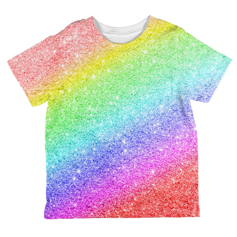 LGBTQ Pride Faux Rainbow Glitter All Over Toddler T Shirt Toddler T-Shirts Old Glory 2T Multi 