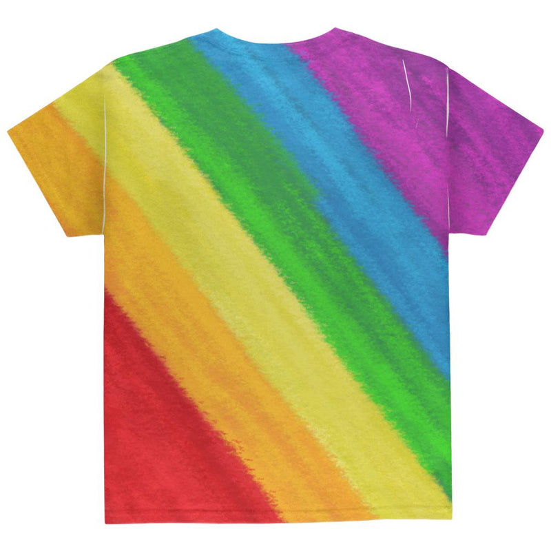 LGBTQ Rainbow Pride Crayon Flag All Over Youth T Shirt Youth T-Shirts Old Glory   