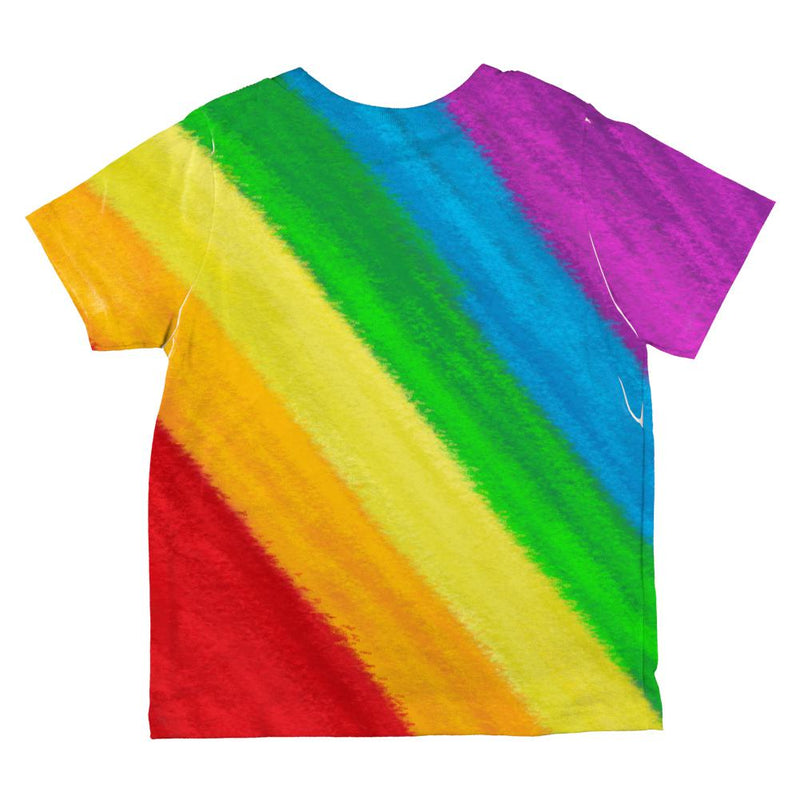 LGBTQ Rainbow Pride Crayon Flag All Over Toddler T Shirt Toddler T-Shirts Old Glory   