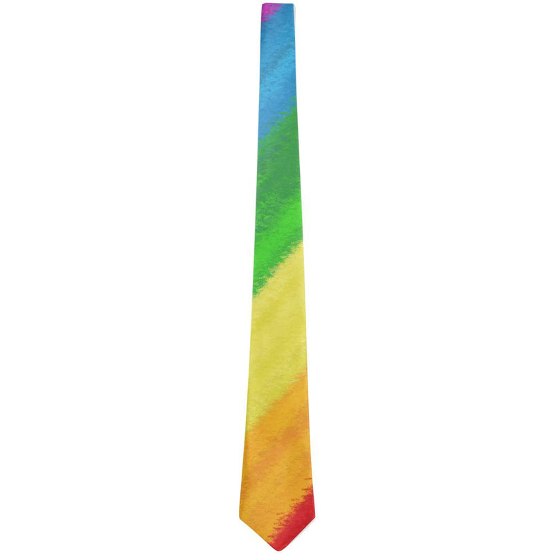 LGBTQ Rainbow Pride Crayon Flag All Over Neck Tie Men's Neck Ties Old Glory   