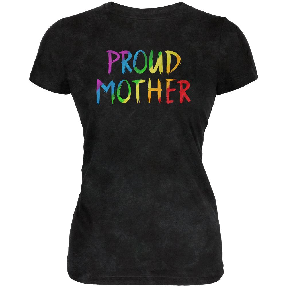 LGBTQ Proud Mother Gay Pride Juniors Soft T Shirt Juniors T-Shirts Old Glory 2XL Charcoal Black Triblend 