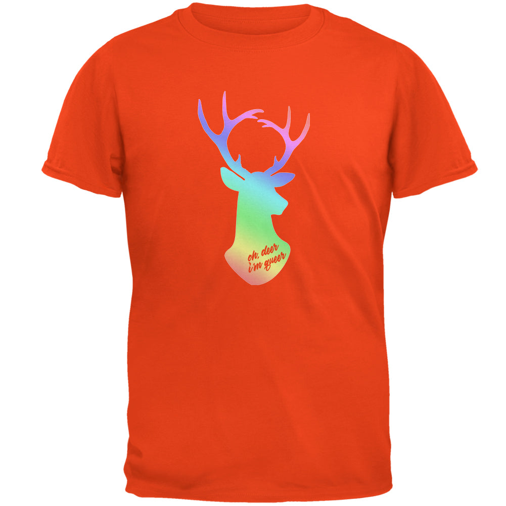 LGBTQ Oh Deer I'm Queer Mens T Shirt Men's T-Shirts LGBT 2XL Orange 