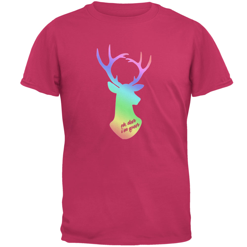 LGBTQ Oh Deer I'm Queer Mens T Shirt Men's T-Shirts LGBT 2XL Pink 