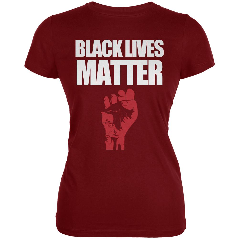 Black Lives Matter Juniors Soft T Shirt Juniors T-Shirts Old Glory SM Garnet Red 