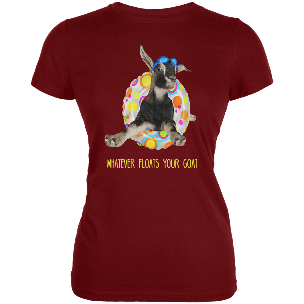 Whatever Floats Your Goat Boat Juniors Soft T Shirt Juniors T-Shirts Old Glory LG Garnet Red 