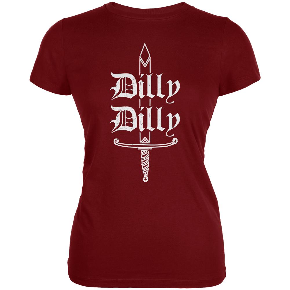 Dilly Dilly Sword Olde English Juniors Soft T Shirt Juniors T-Shirts Old Glory LG Garnet Red 