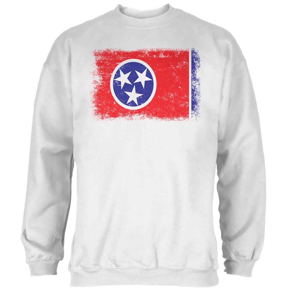 Born and Raised Tennessee State Flag Mens Sweatshirt Men's Sweatshirts Old Glory 2XL White 