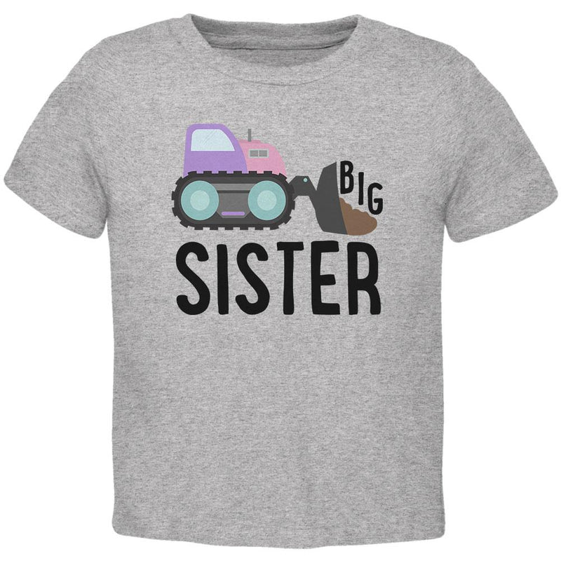 Big Sister Construction Truck Digger Toddler T Shirt Toddler T-Shirts Old Glory 2T Heather 