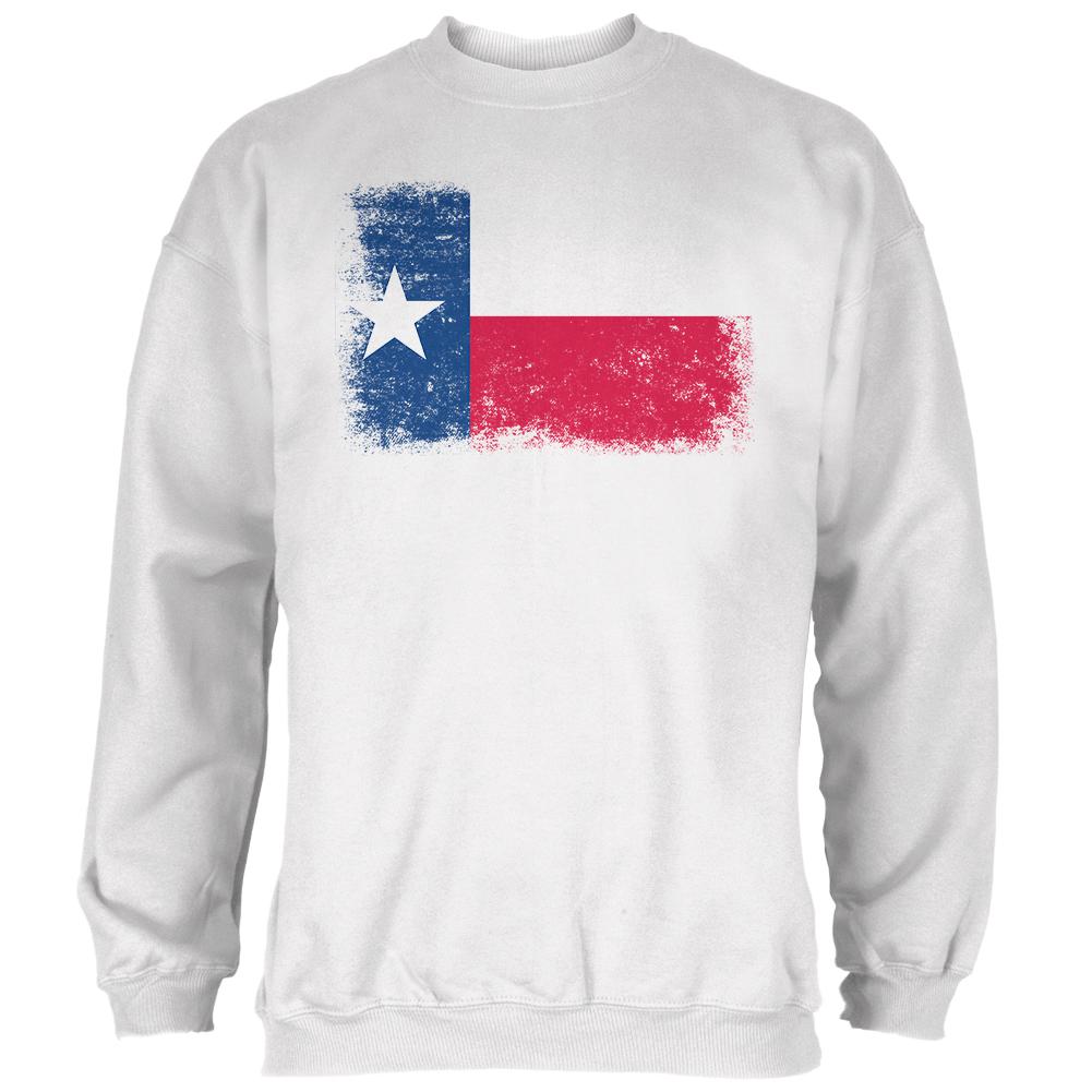 Born and Raised Texas State Flag Mens Sweatshirt Men's Sweatshirts Old Glory 2XL White 