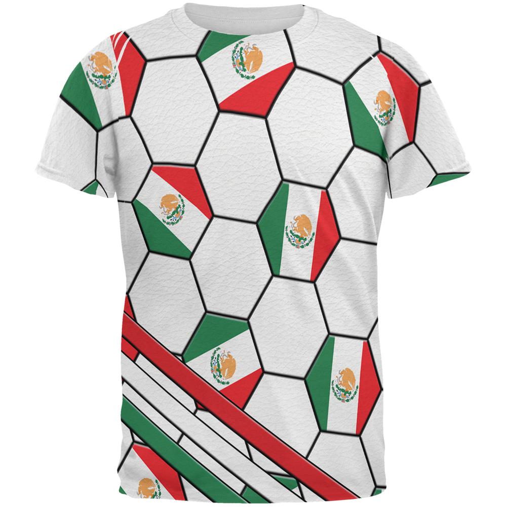 World Cup Mexico Soccer Ball All Over Mens T Shirt Men's T-Shirts Old Glory 2XL Multi 