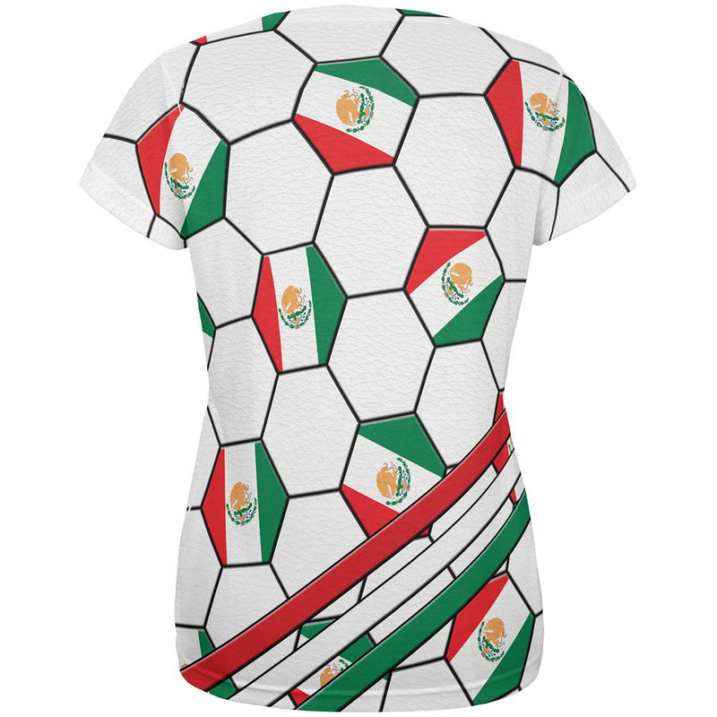 World Cup Mexico Soccer Ball All Over Womens T Shirt Women's T-Shirts Old Glory   