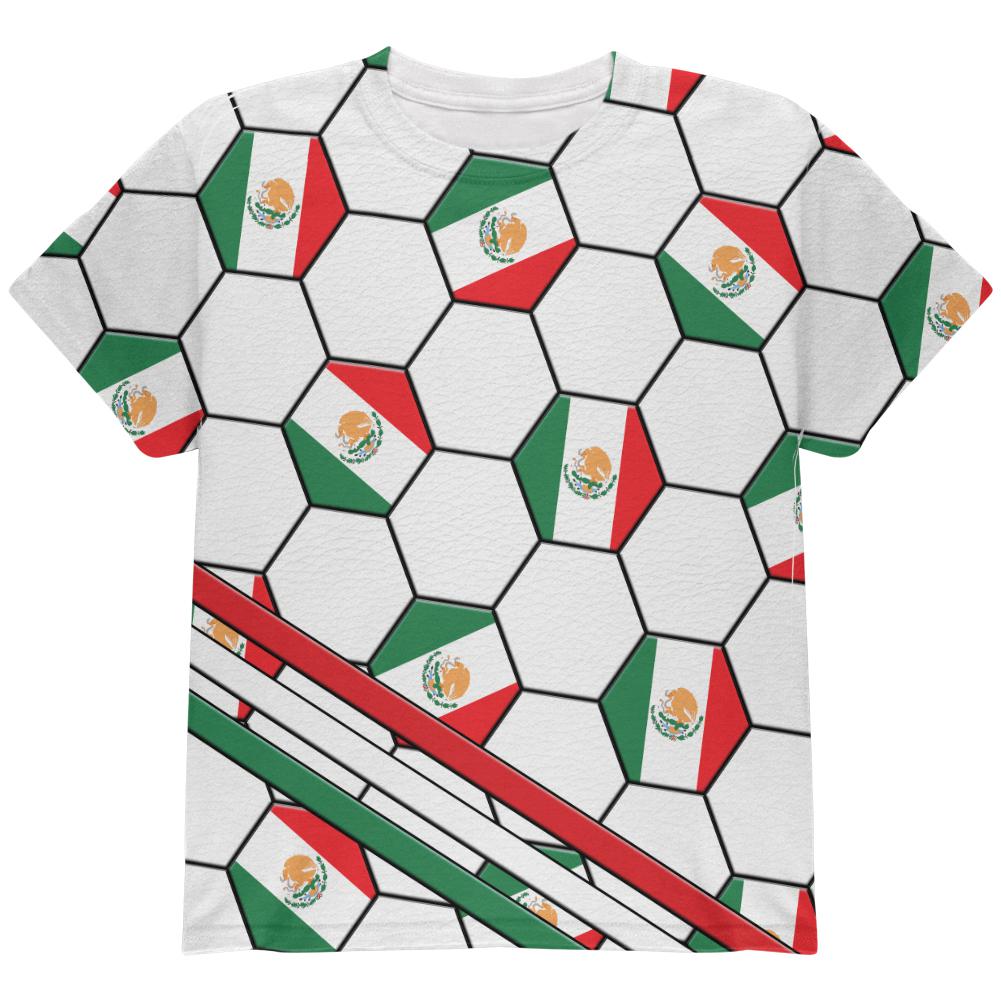 World Cup Mexico Soccer Ball All Over Youth T Shirt Youth T-Shirts Old Glory LG Multi 