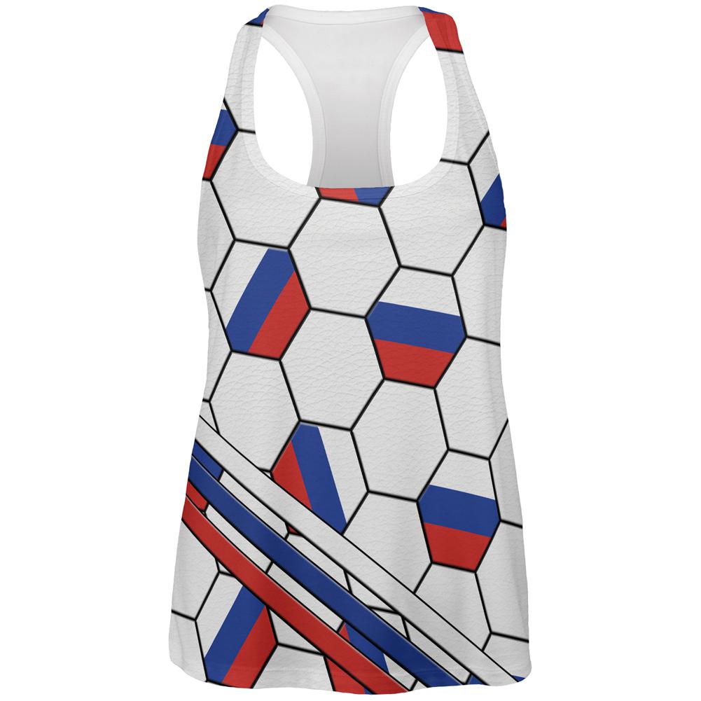 World Cup Russia Soccer Ball All Over Womens Work Out Tank Top Women's Tank Tops Old Glory 2XL Multi 