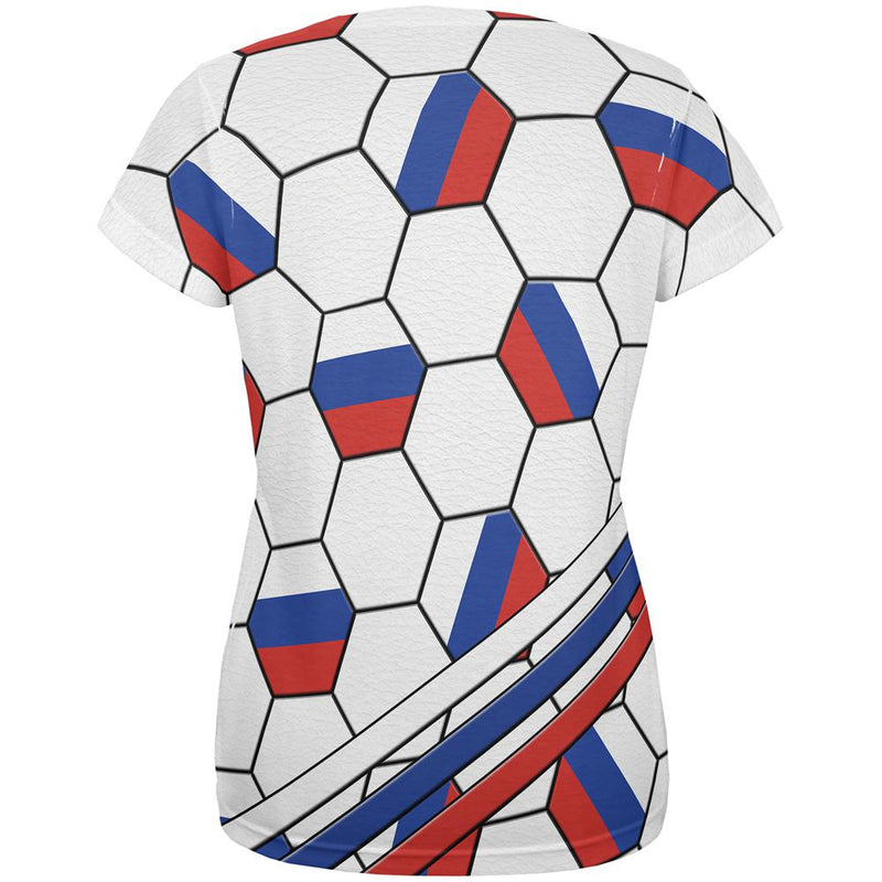 World Cup Russia Soccer Ball All Over Womens T Shirt Women's T-Shirts Old Glory   