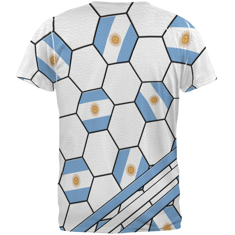 World Cup Argentina Soccer Ball All Over Mens T Shirt Men's T-Shirts Old Glory   