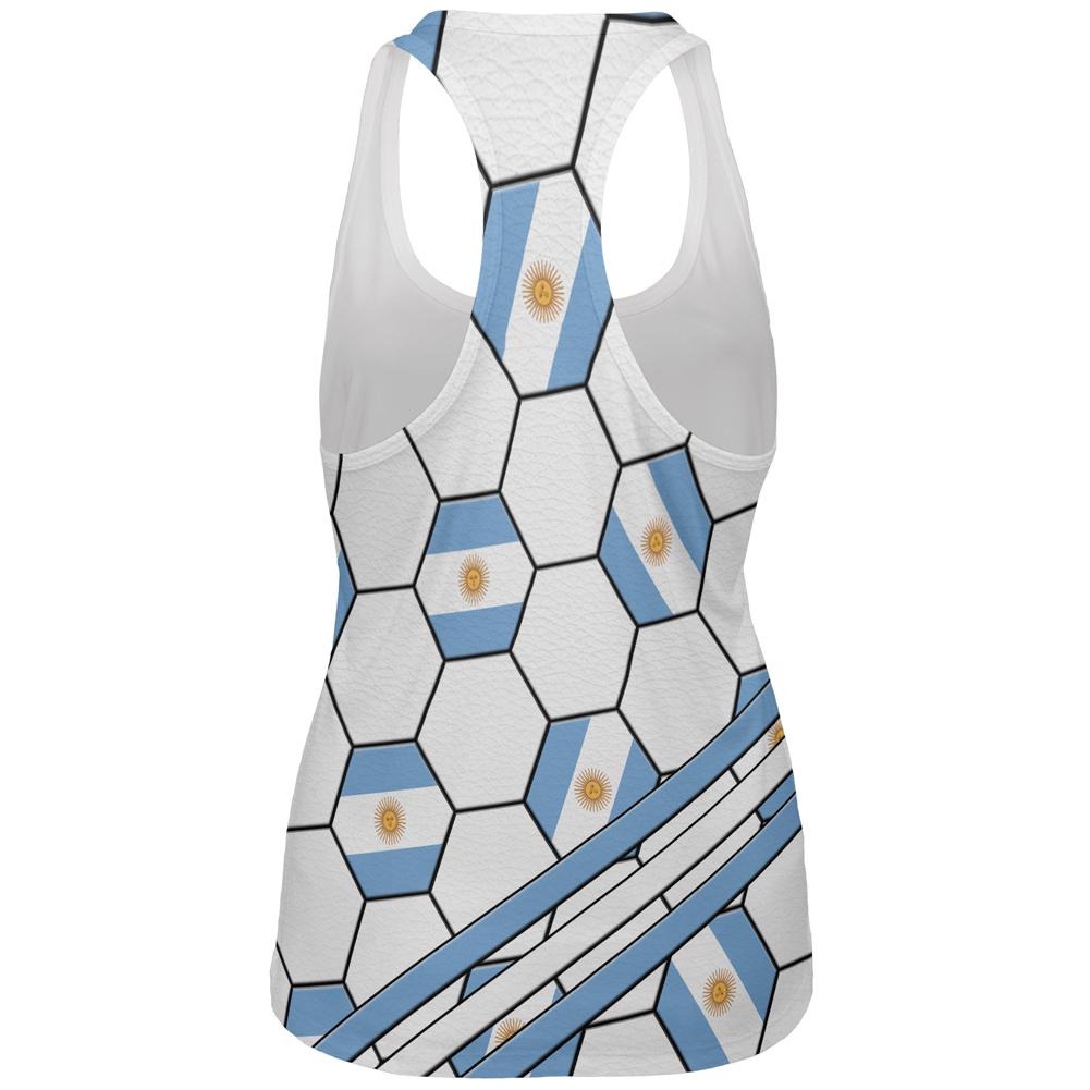 World Cup Argentina Soccer Ball All Over Womens Work Out Tank Top Women's Tank Tops Old Glory   