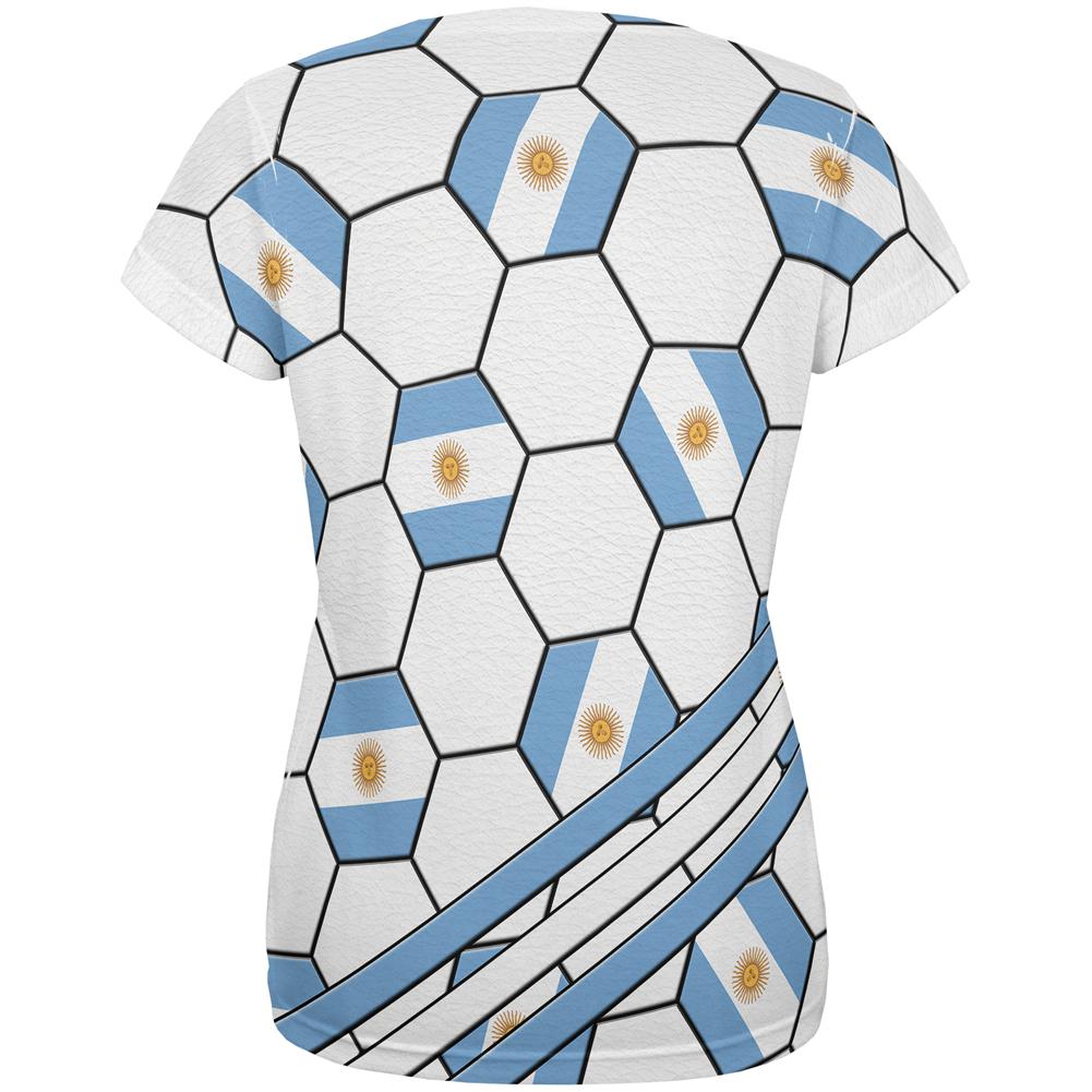 World Cup Argentina Soccer Ball All Over Womens T Shirt Women's T-Shirts Old Glory   