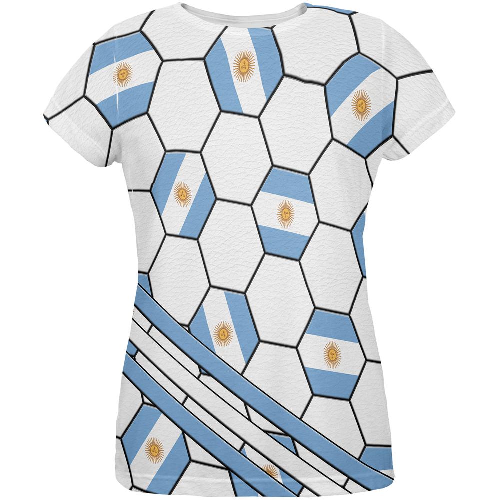 World Cup Argentina Soccer Ball All Over Womens T Shirt Women's T-Shirts Old Glory 2XL Multi 