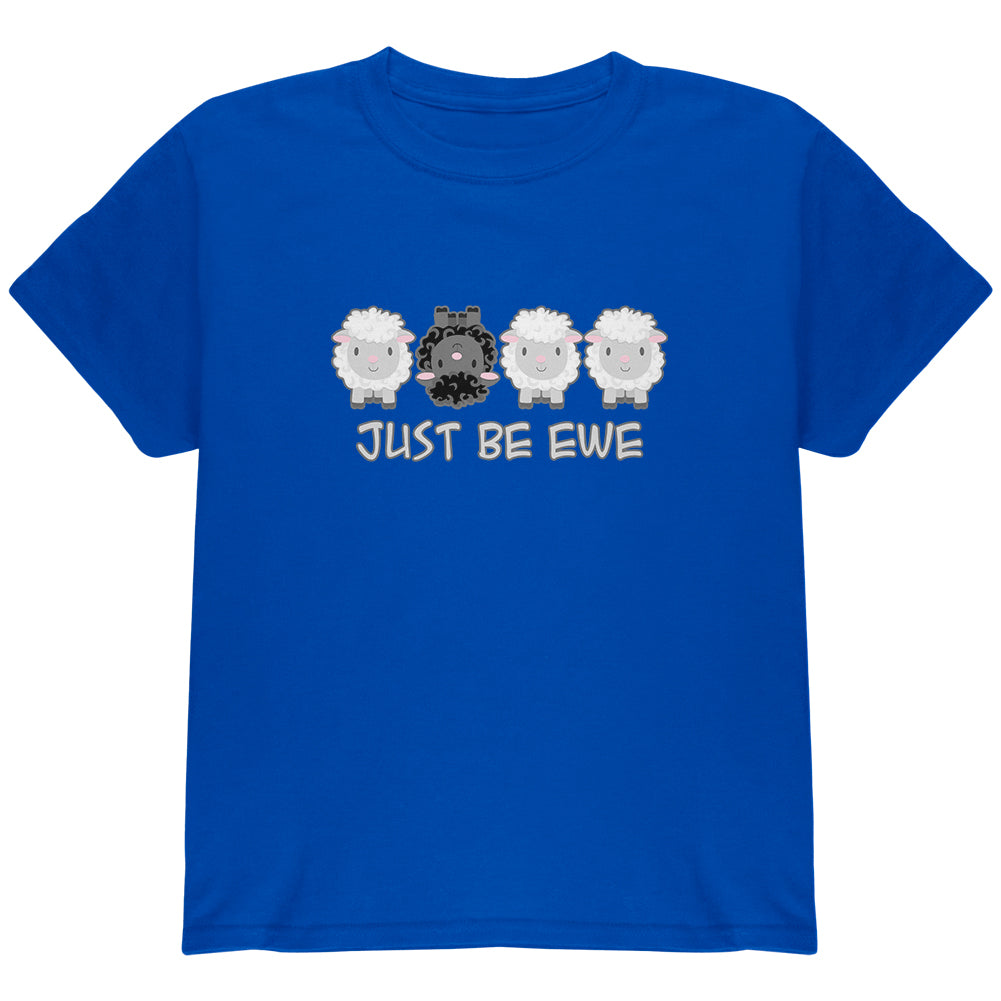 Just Be You Ewe Black Sheep Youth T Shirt Youth T-Shirts Old Glory YLG Blue 