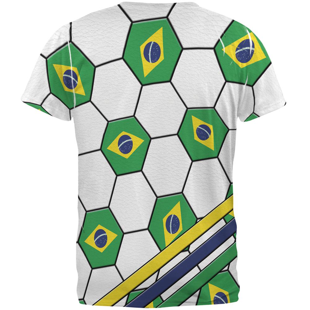 World Cup Brazil Soccer Ball All Over Mens T Shirt Men's T-Shirts Old Glory   