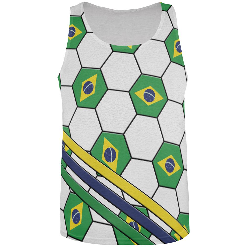 World Cup Brazil Soccer Ball All Over Mens Tank Top Men's Tank Tops Old Glory 2XL Multi 