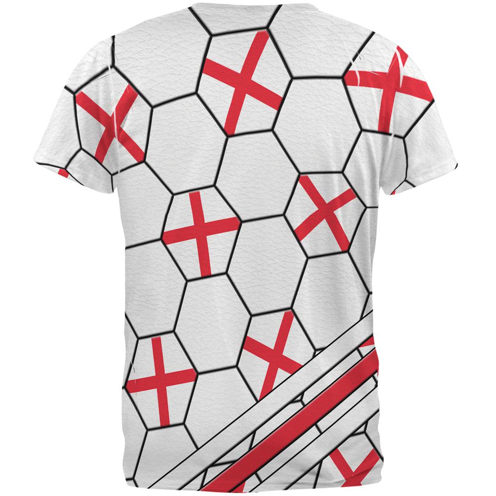 World Cup England Soccer Ball All Over Mens T Shirt Men's T-Shirts Old Glory   