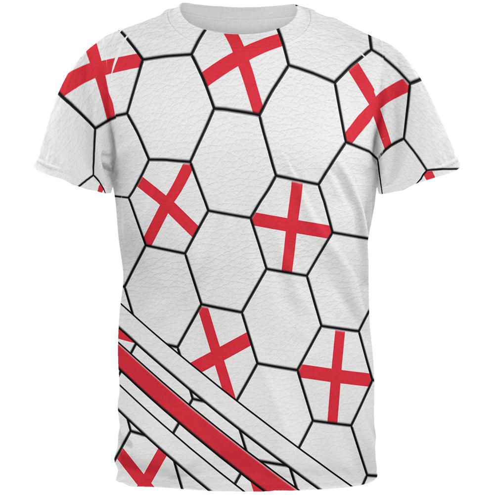 World Cup England Soccer Ball All Over Mens T Shirt Men's T-Shirts Old Glory 2XL Multi 