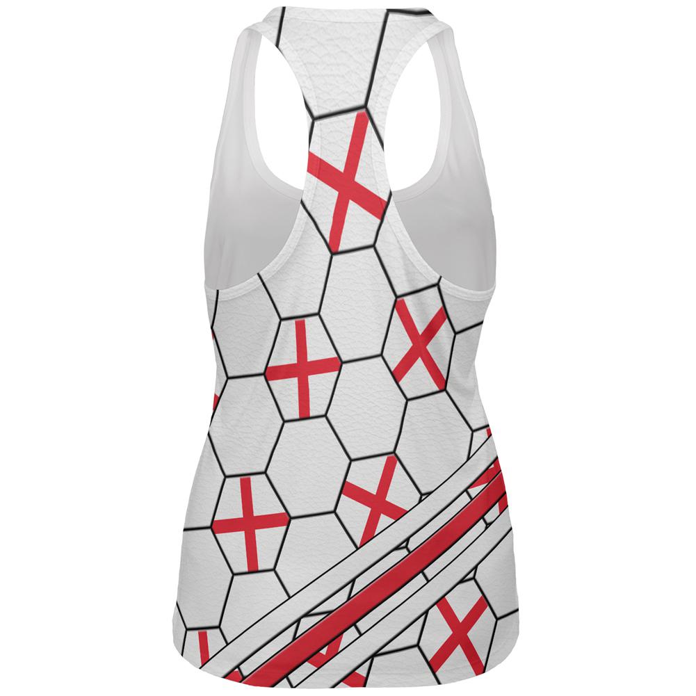 World Cup England Soccer Ball All Over Womens Work Out Tank Top Women's Tank Tops Old Glory   