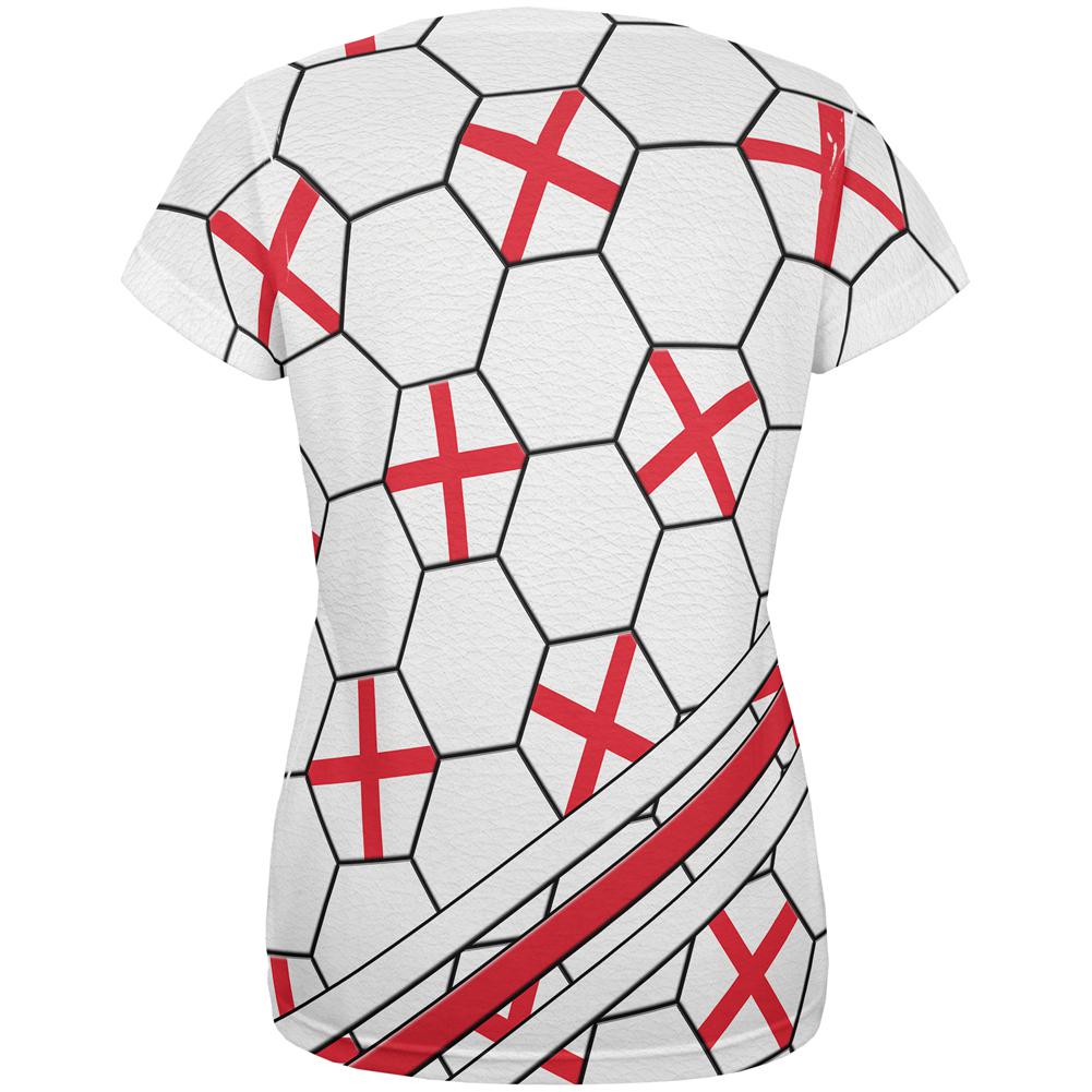 World Cup England Soccer Ball All Over Womens T Shirt Women's T-Shirts Old Glory   