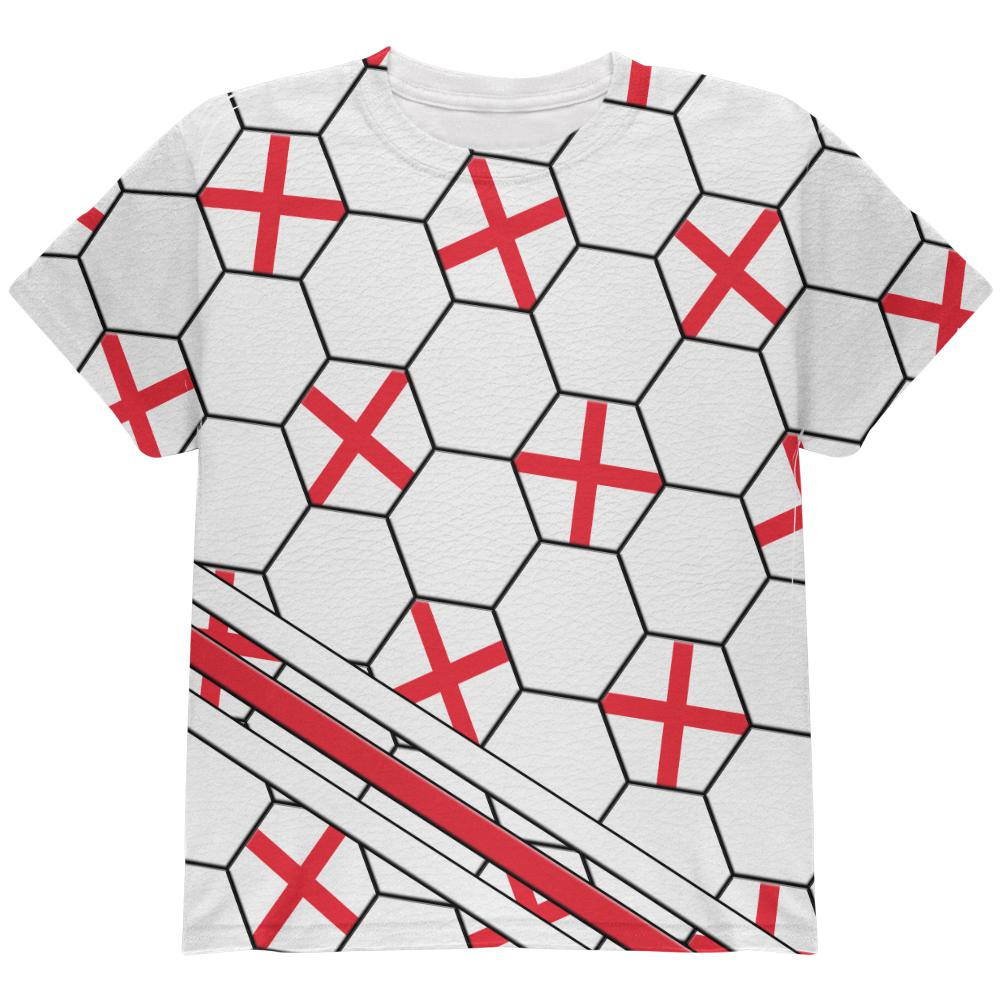 World Cup England Soccer Ball All Over Youth T Shirt Youth T-Shirts Old Glory LG Multi 