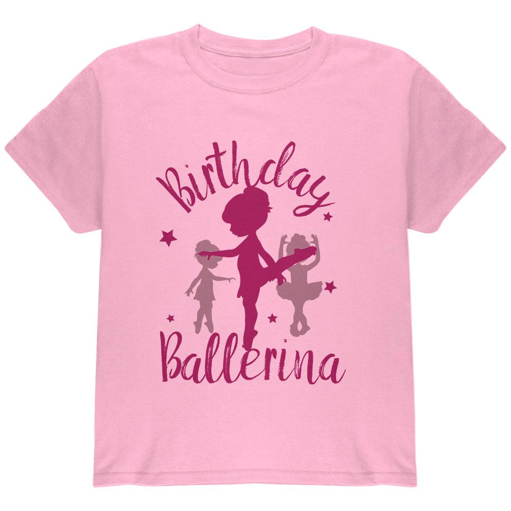 Birthday Girl Ballerina Youth T Shirt Youth T-Shirts Old Glory LG Light Pink 