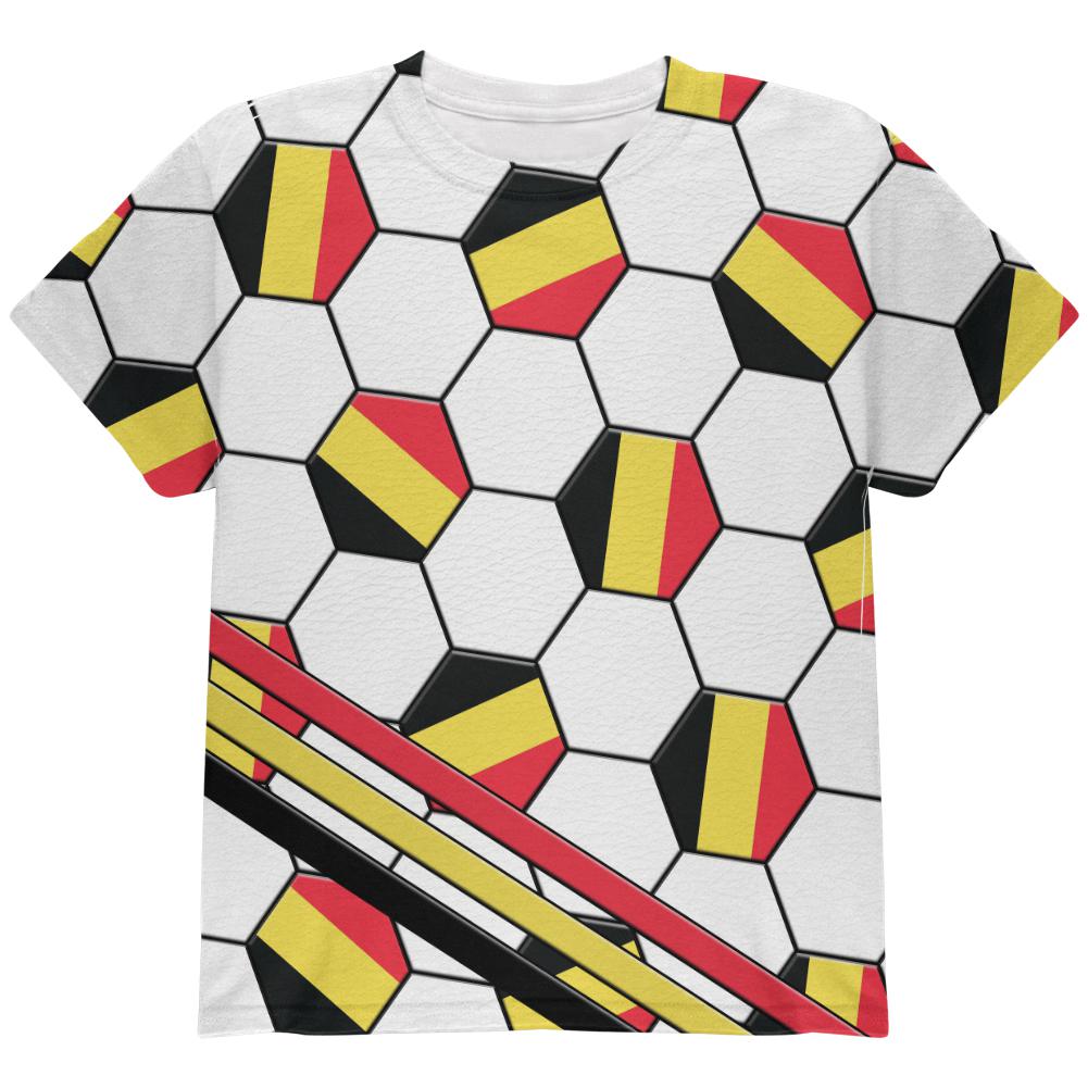 World Cup Belgium Soccer Ball All Over Youth T Shirt Youth T-Shirts Old Glory LG Multi 