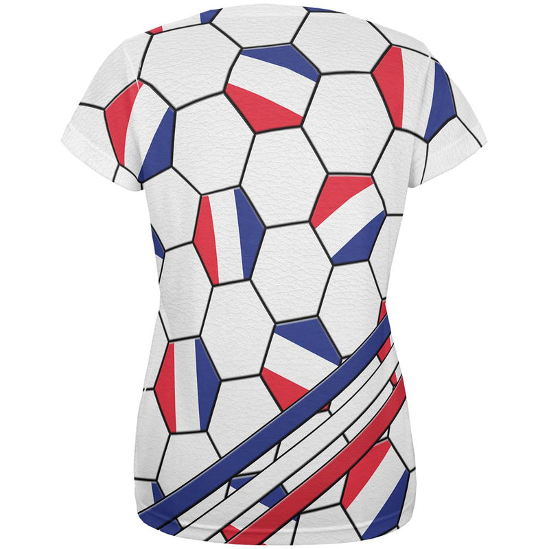 World Cup France Soccer Ball All Over Womens T Shirt Women's T-Shirts Old Glory   