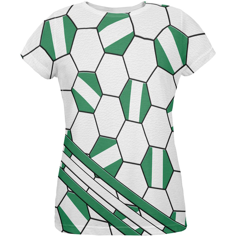 World Cup Nigeria Soccer Ball All Over Womens T Shirt Women's T-Shirts Old Glory 2XL Multi 