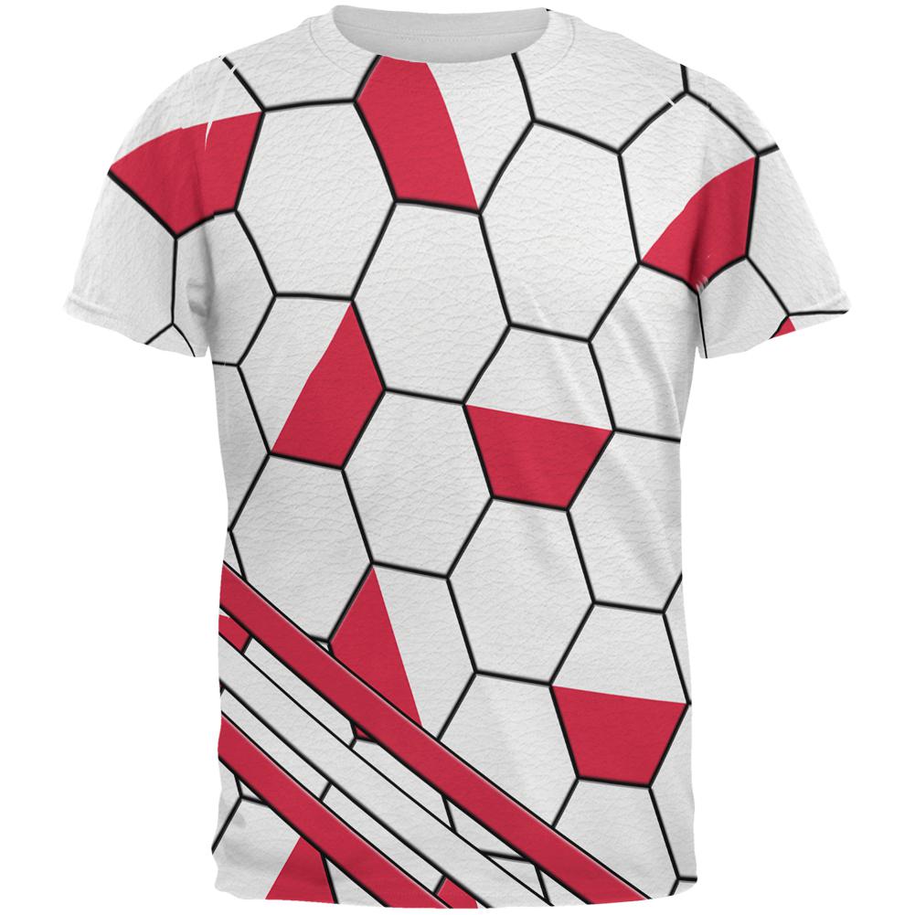 World Cup Poland Soccer Ball All Over Mens T Shirt Men's T-Shirts Old Glory 2XL Multi 