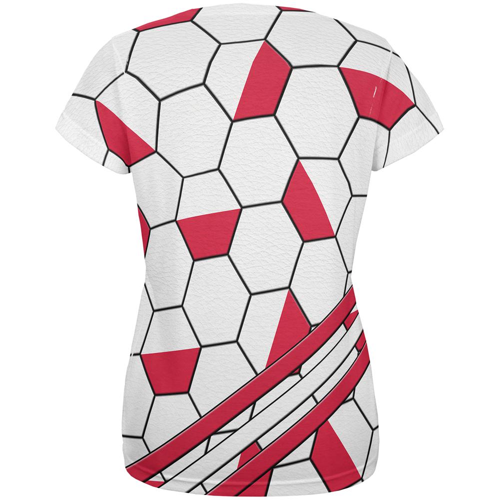 World Cup Poland Soccer Ball All Over Womens T Shirt Women's T-Shirts Old Glory   