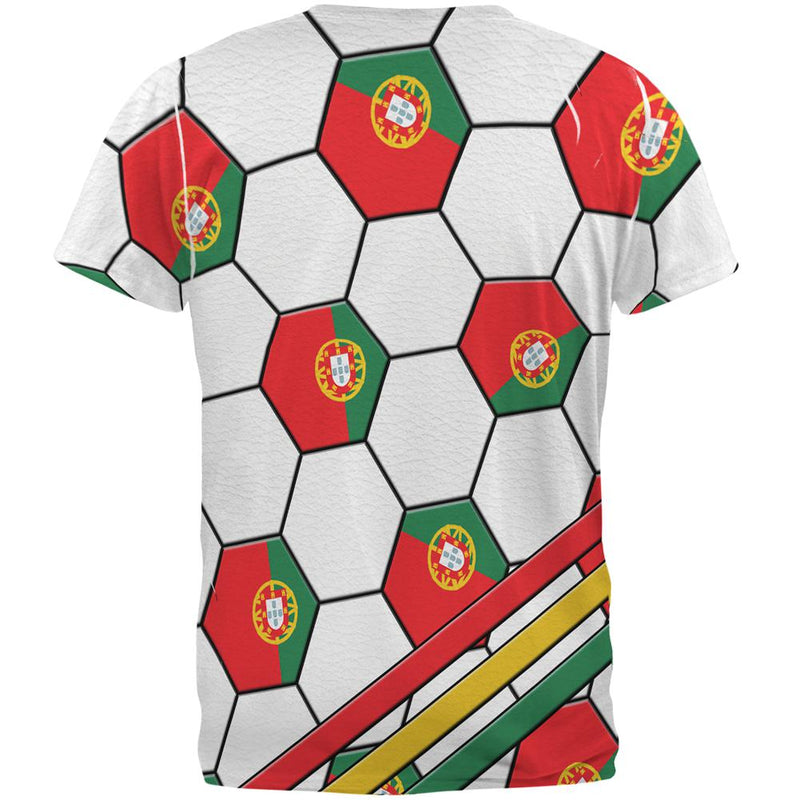 World Cup Portugal Soccer Ball All Over Mens T Shirt Men's T-Shirts Old Glory   