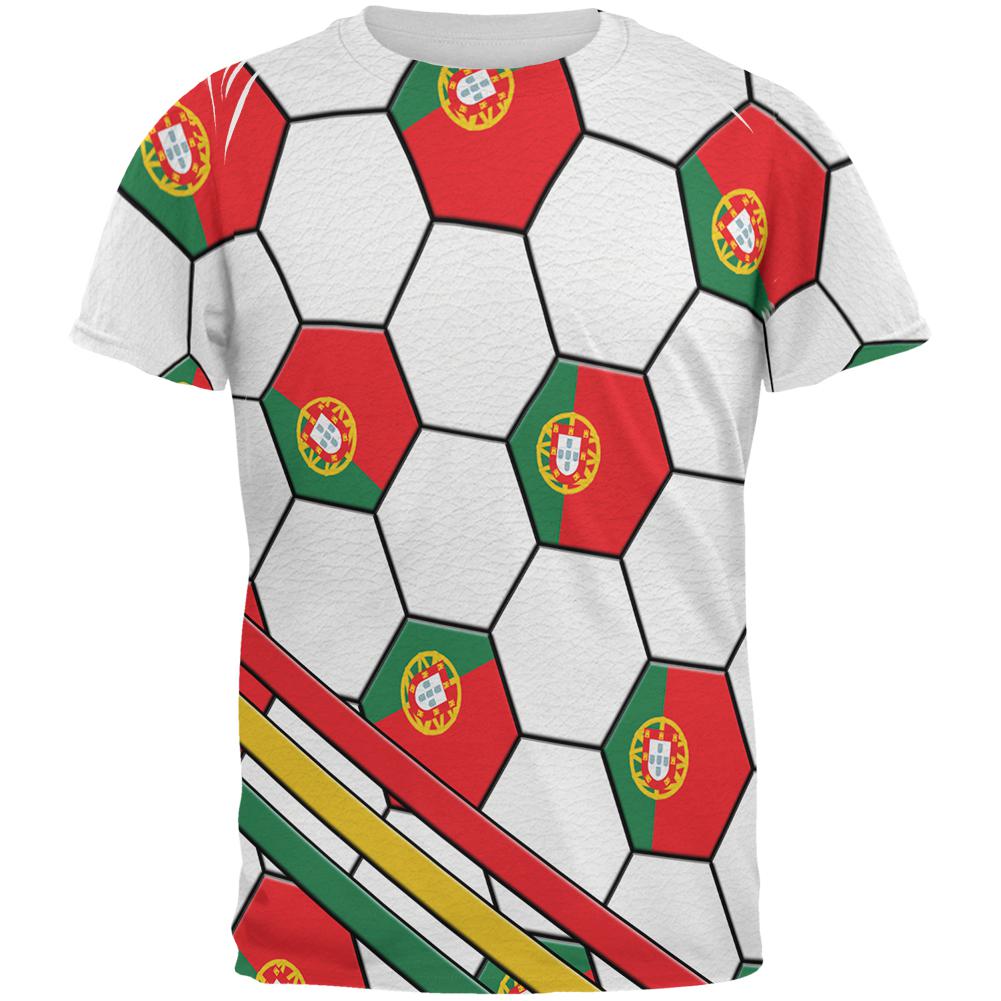 World Cup Portugal Soccer Ball All Over Mens T Shirt Men's T-Shirts Old Glory 2XL Multi 