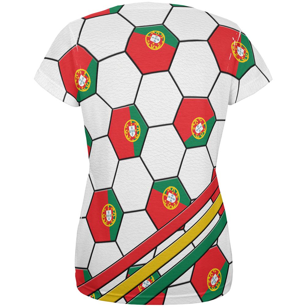 World Cup Portugal Soccer Ball All Over Womens T Shirt Women's T-Shirts Old Glory   