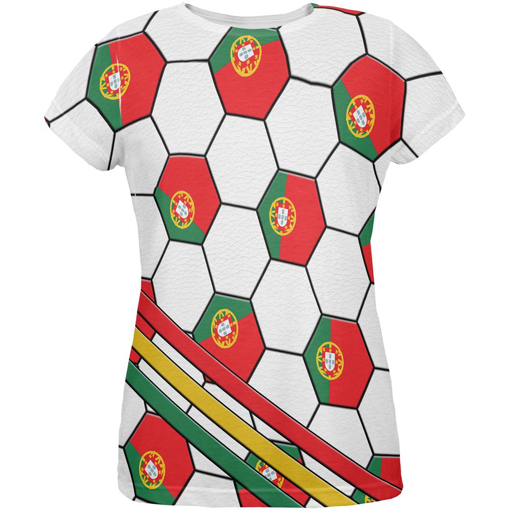 World Cup Portugal Soccer Ball All Over Womens T Shirt Women's T-Shirts Old Glory 2XL Multi 